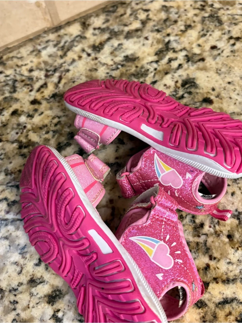 Pink Glitter Kids Sandals